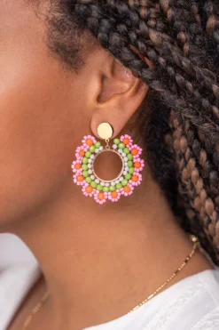 My Jewellery Boucles D'oreilles Avec Fleurs Roses Best
