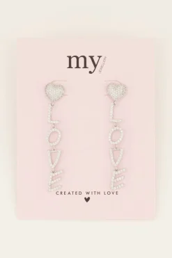 My Jewellery Boucles D’oreilles Avec Lettres Love Et Strass New