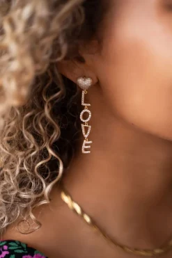 My Jewellery Boucles D’oreilles Avec Lettres Love Et Strass New