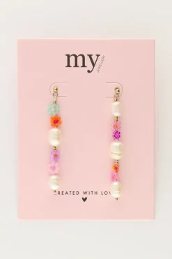 My Jewellery Boucles D'oreilles Avec Perles Et Fleurs Sale