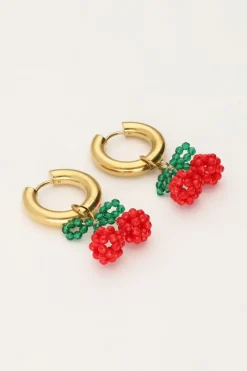 My Jewellery Boucles D'oreilles Avec Perles Rouges Cerise Best
