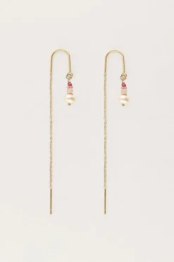 My Jewellery Boucles D'oreilles Avec Perles Roses Et Une Perle New