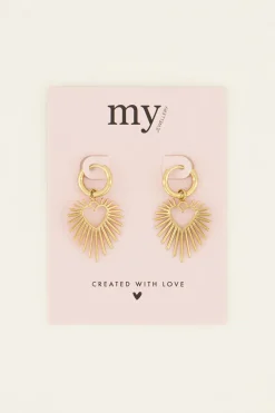 My Jewellery Boucles D’oreilles Avec Rayon De Soleil En Cœur New