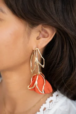 My Jewellery Boucles D'oreilles Avec Tulipe Orange Online
