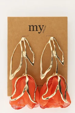 My Jewellery Boucles D'oreilles Avec Tulipe Orange Online