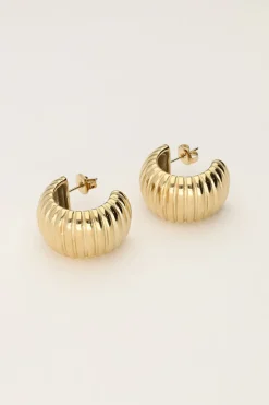My Jewellery Boucles D'oreilles Bold Avec Nervures Discount