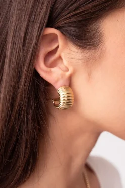 My Jewellery Boucles D'oreilles Bold Avec Nervures Discount
