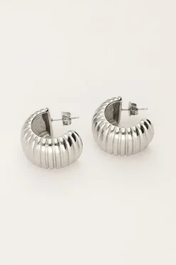 My Jewellery Boucles D'oreilles Bold Avec Nervures Discount