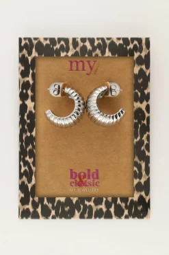 My Jewellery Boucles D'oreilles Bold Avec Nervures Discount