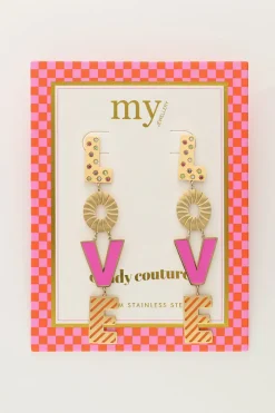 My Jewellery Boucles D'oreilles Candy Love Rose Fashion