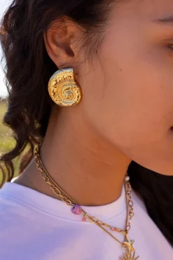 My Jewellery Boucles D'oreilles Clous D'oreilles Avec Gros Coquillage Fashion