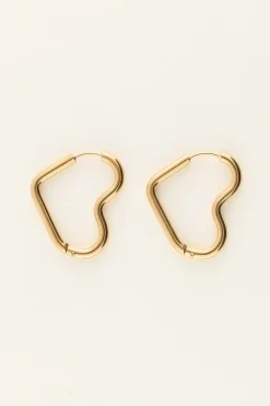 My Jewellery Boucles D'oreilles Créoles Cœur Ouvert Fashion