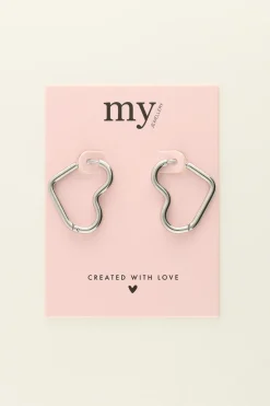 My Jewellery Boucles D'oreilles Créoles Cœur Ouvert Fashion