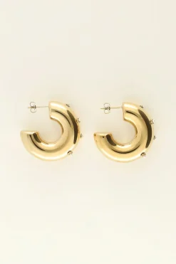 My Jewellery Boucles D’oreilles Créoles Ouvertes Avec Fleur Et Perle Clearance