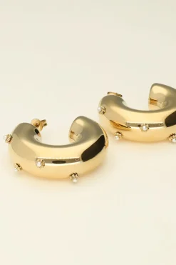 My Jewellery Boucles D’oreilles Créoles Ouvertes Avec Fleur Et Perle Clearance