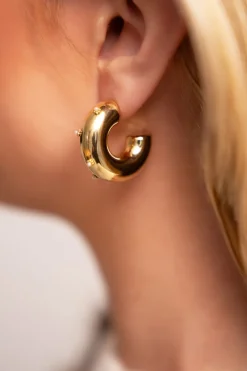My Jewellery Boucles D’oreilles Créoles Ouvertes Avec Fleur Et Perle Clearance