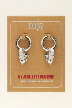 My Jewellery Boucles D'oreilles Cœur & Pierres Colorées Universe Online
