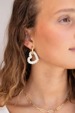 My Jewellery Boucles D'oreilles Cœur Avec Perles Clearance