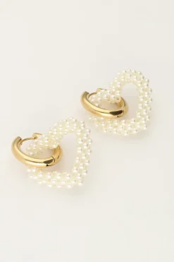 My Jewellery Boucles D'oreilles Cœur Avec Perles Clearance