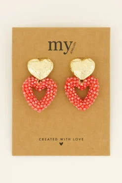 My Jewellery Boucles D'oreilles Cœurs à Bouton Doré Tendance Clearance