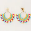 My Jewellery Boucles D'oreilles Demi-rondes Avec Perles Multicolores Online