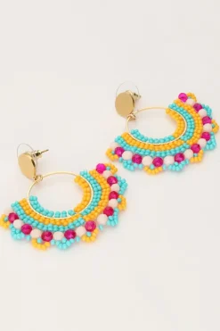 My Jewellery Boucles D'oreilles Demi-rondes Avec Perles Multicolores Online