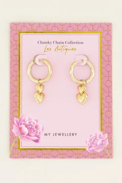 My Jewellery Boucles D’oreilles Double Cœur Best