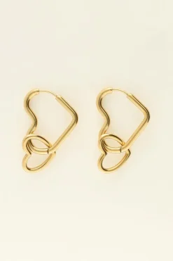 My Jewellery Boucles D'oreilles Double Cœur Universe Outlet