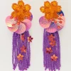 My Jewellery Boucles D'oreilles Island Avec Fleurs Et Franges Violettes Online
