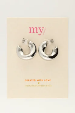 My Jewellery Boucles D'oreilles Larges De Forme Organique Discount