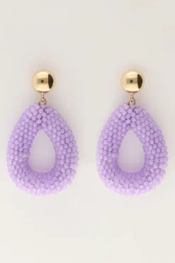 My Jewellery Boucles D'oreilles Lilas Avec Pierres Discount
