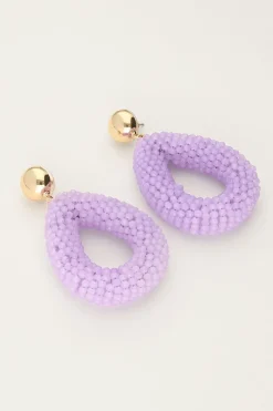My Jewellery Boucles D'oreilles Lilas Avec Pierres Discount