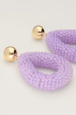 My Jewellery Boucles D'oreilles Lilas Avec Pierres Discount