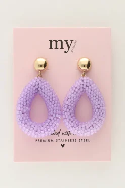 My Jewellery Boucles D'oreilles Lilas Avec Pierres Discount