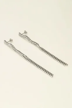 My Jewellery Boucles D'oreilles Longues à Strass Universe New