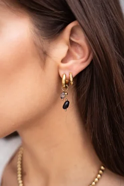 My Jewellery Boucles D'oreilles Mini Avec Pierres Noires New