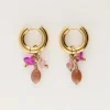 My Jewellery Boucles D'oreilles Mini Avec Pierres Roses Et Brunes Best