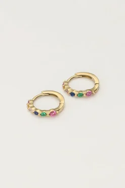 My Jewellery Boucles D'oreilles Minimalistes Avec Pierres Multicolores Clearance