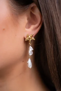 My Jewellery Boucles D'oreilles Océan Avec étoiles De Mer Et Perles Sale