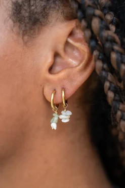 My Jewellery Boucles D'oreilles Océan Avec Pierres Vert Menthe Clearance