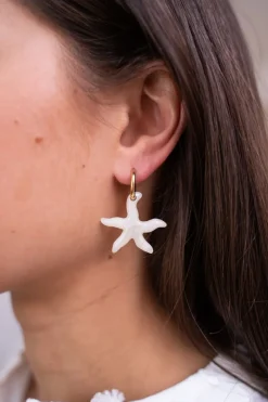 My Jewellery Boucles D'oreilles Océan Avec Mini étoile De Mer Beige Hot