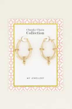My Jewellery Boucles D’oreilles Ovales Avec Chaîne Discount