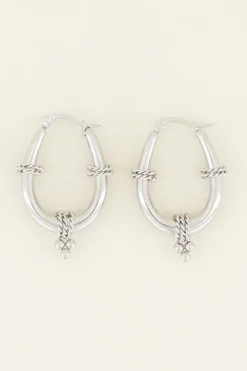 My Jewellery Boucles D’oreilles Ovales Avec Chaîne Discount