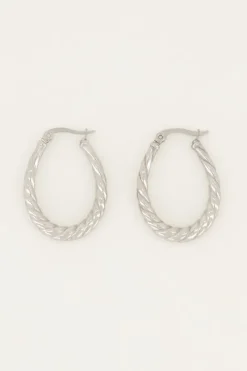 My Jewellery Boucles D’oreilles Ovales à Motif Torsadé Hot