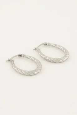 My Jewellery Boucles D’oreilles Ovales à Motif Torsadé Hot