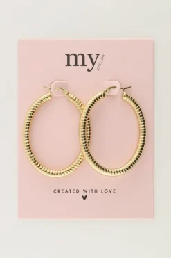My Jewellery Boucles D’oreilles Ovales à Motif Côtelé Outlet