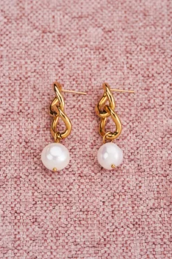 My Jewellery Boucles D’oreilles Pendantes Chaîne Et Perle Clearance