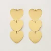 My Jewellery Boucles D’oreilles Pendantes à Trois Cœurs Fashion