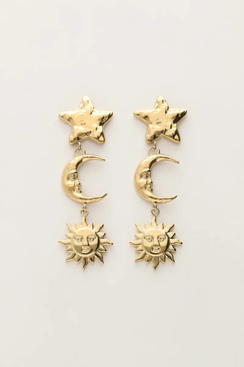 My Jewellery Boucles D'oreilles Pendantes Starry Avec étoile Et Soleil New