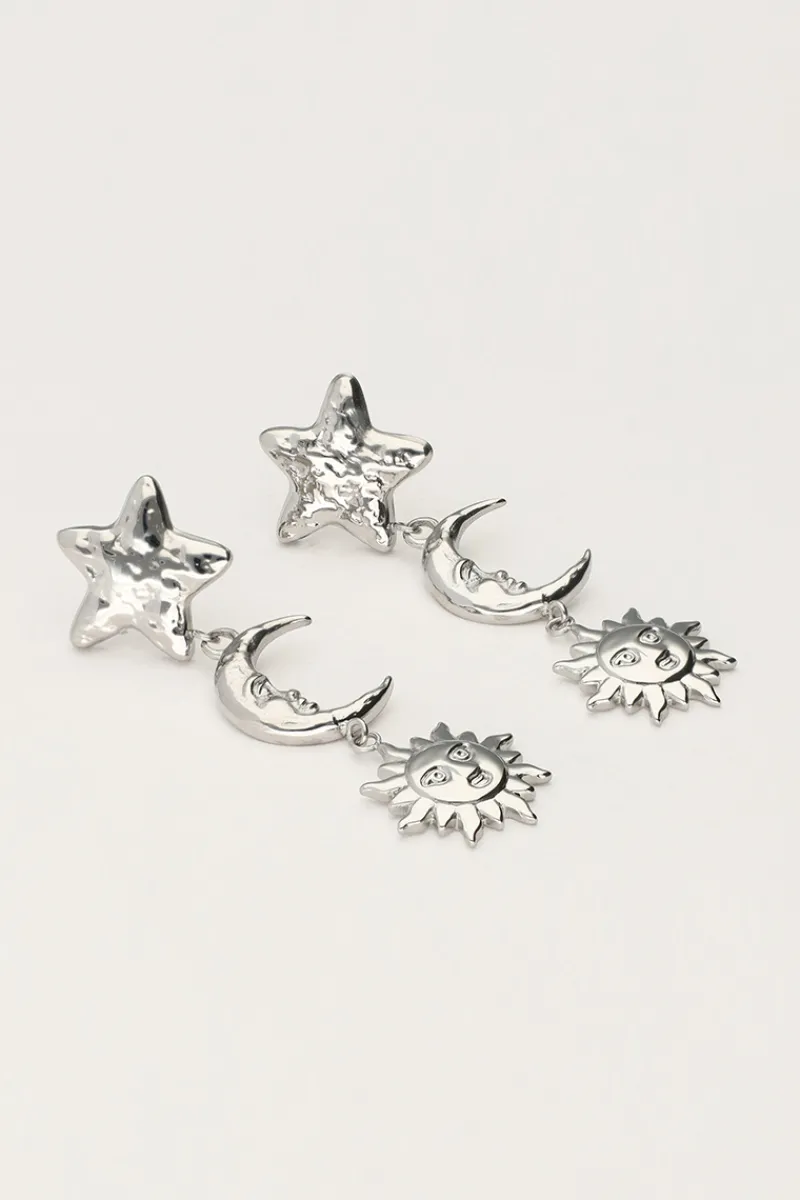 My Jewellery Boucles D'oreilles Pendantes Starry Avec étoile Et Soleil New